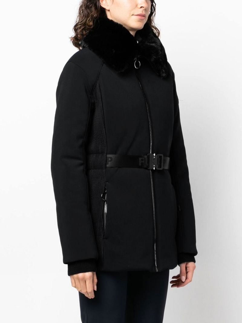 Black Clea Belted Ski Jacket