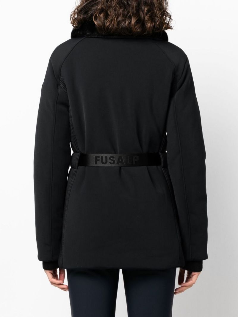 Black Clea Belted Ski Jacket