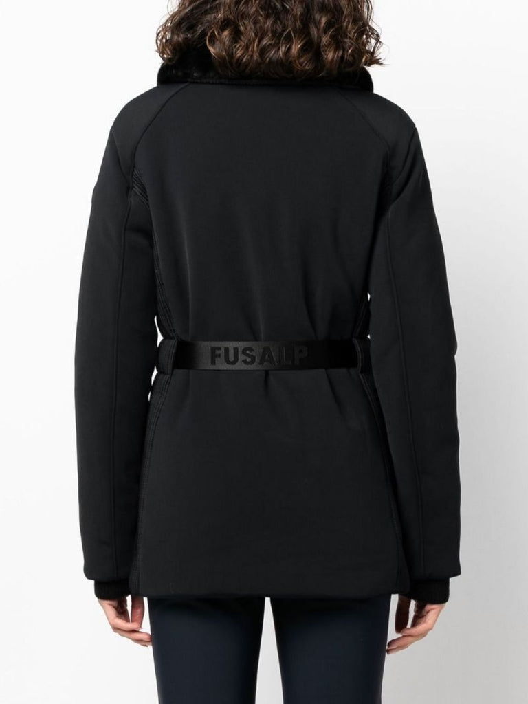 Black Clea Belted Ski Jacket