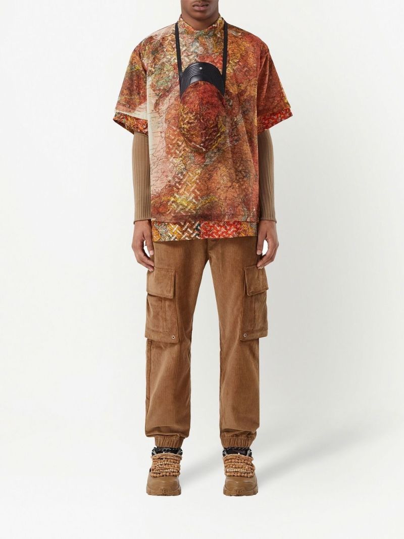 Brown Logo Corduroy Tapered Cargo Trousers