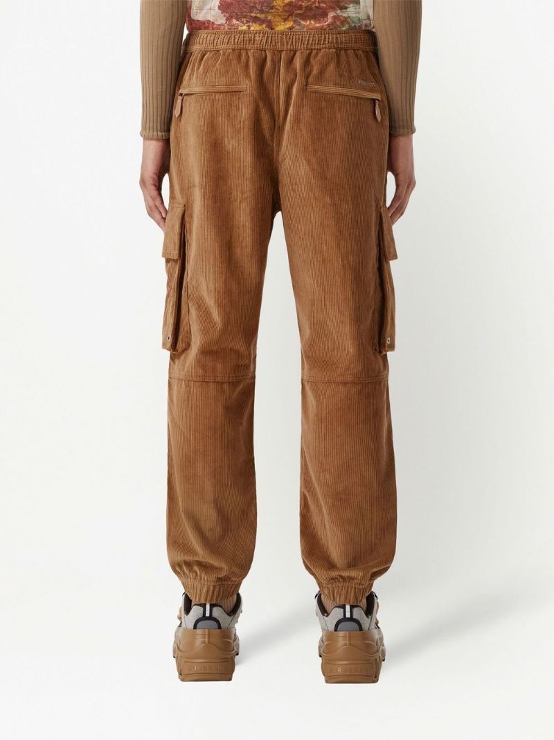 Brown Logo Corduroy Tapered Cargo Trousers