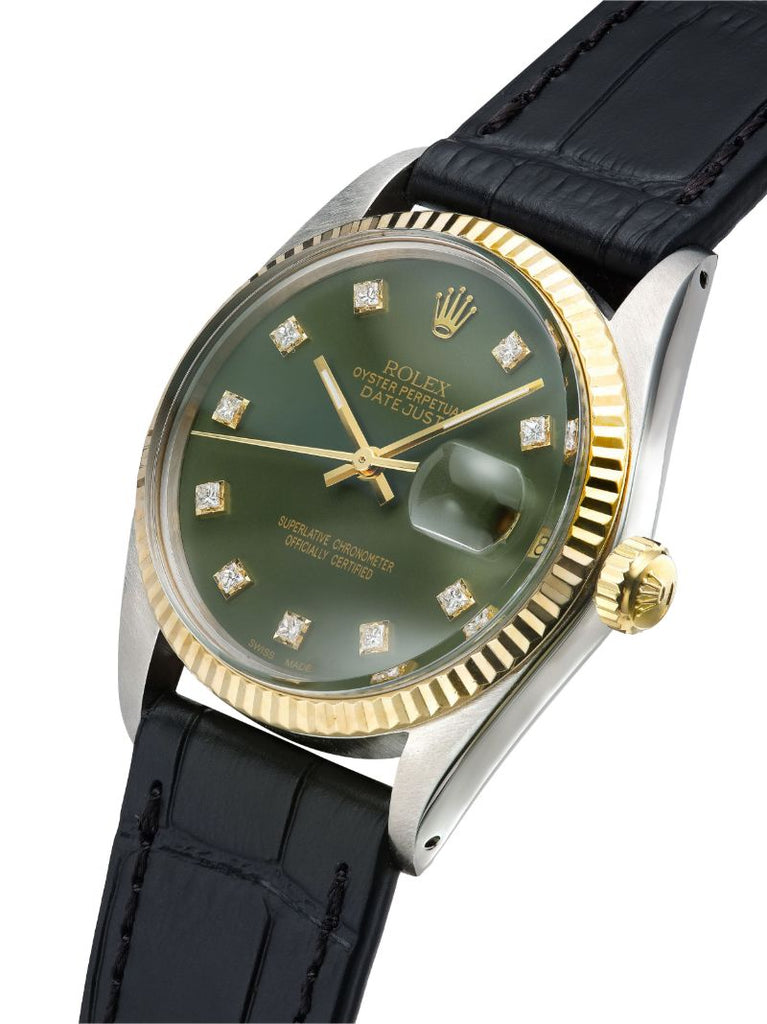 Reworked Vintage Stainless Steel Rolex Datejust Watch