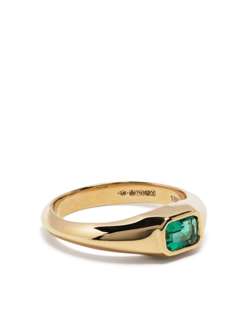 18k Yellow Gold Emerald-cut Signet Ring