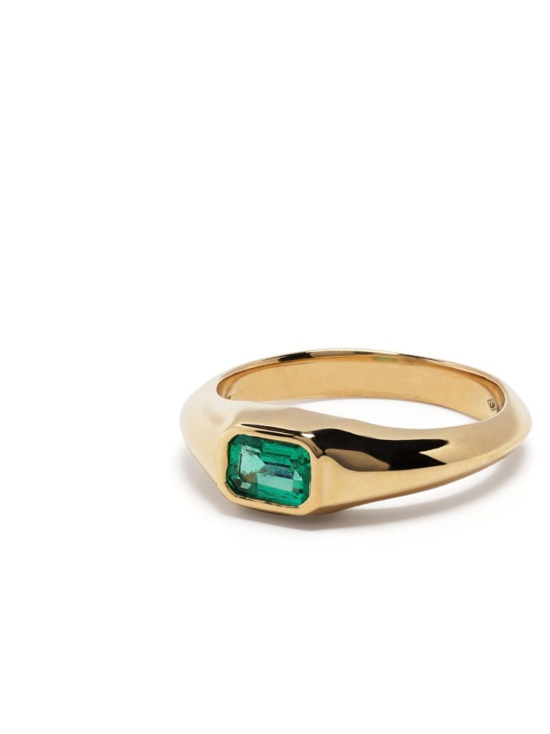 18k Yellow Gold Emerald-cut Signet Ring