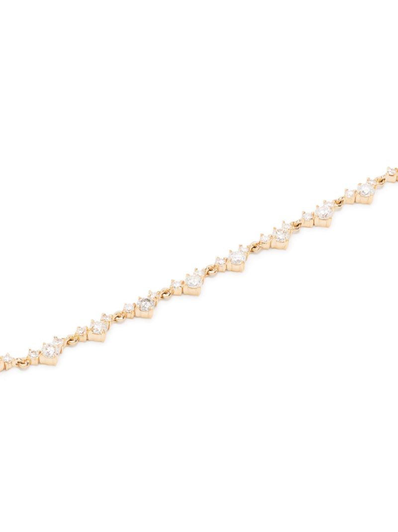 18k Yellow Gold V-link Tennis Necklace