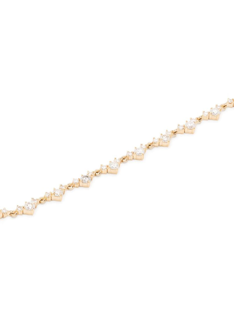 18k Yellow Gold V-link Tennis Necklace
