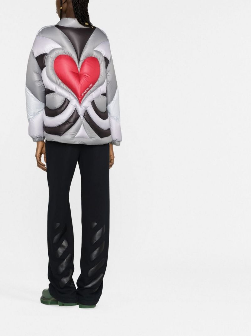 Silver Puff Khris Heart Quilted Jacket
