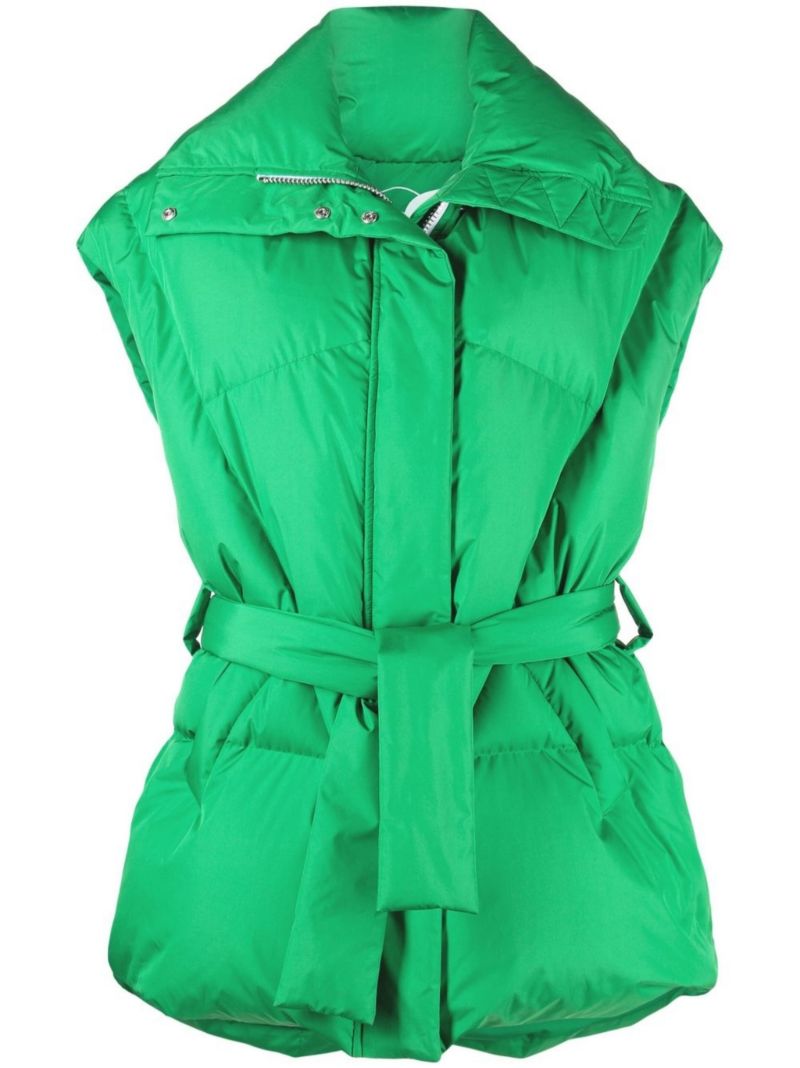 Green Puff Iconic Belted Quilted Gilet