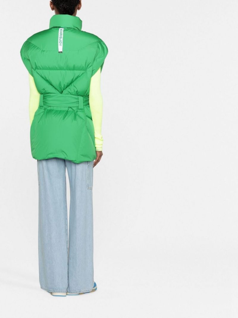 Green Puff Iconic Belted Quilted Gilet