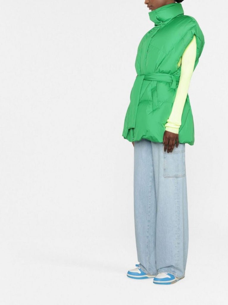 Green Puff Iconic Belted Quilted Gilet