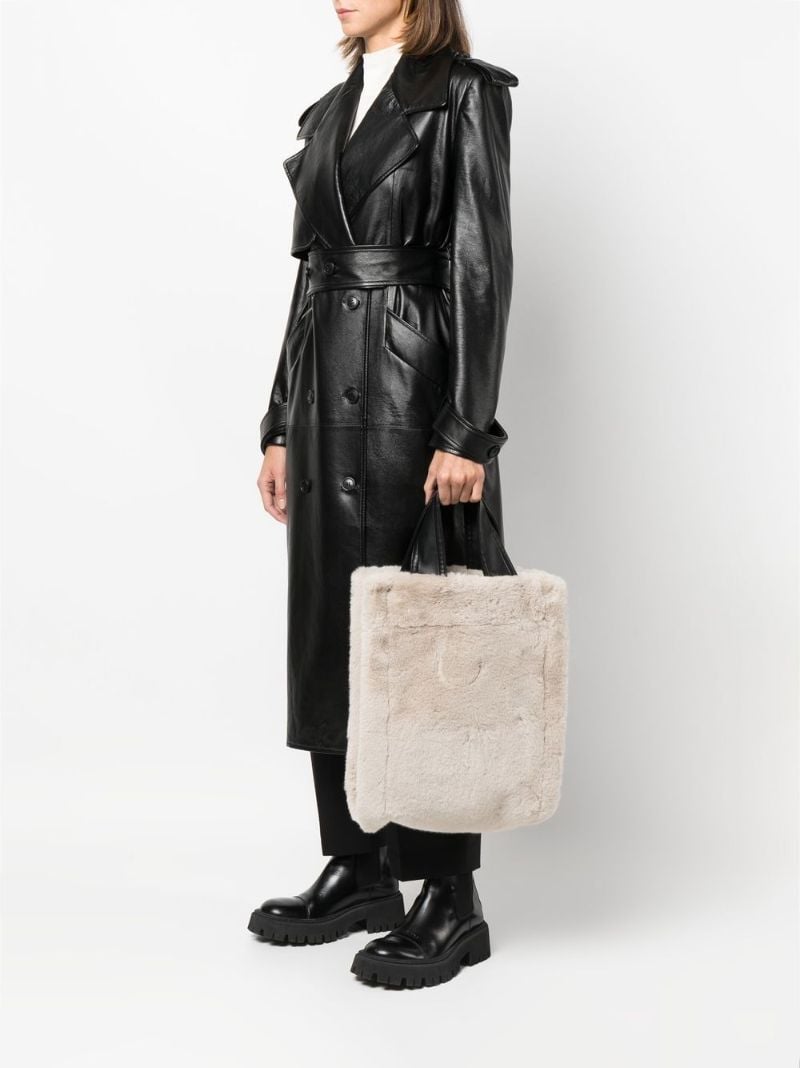 Neutral Delphine Faux-fur Tote Bag