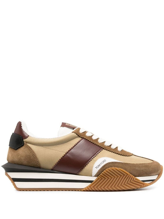 Brown Low-top Tech Suede Sneakers