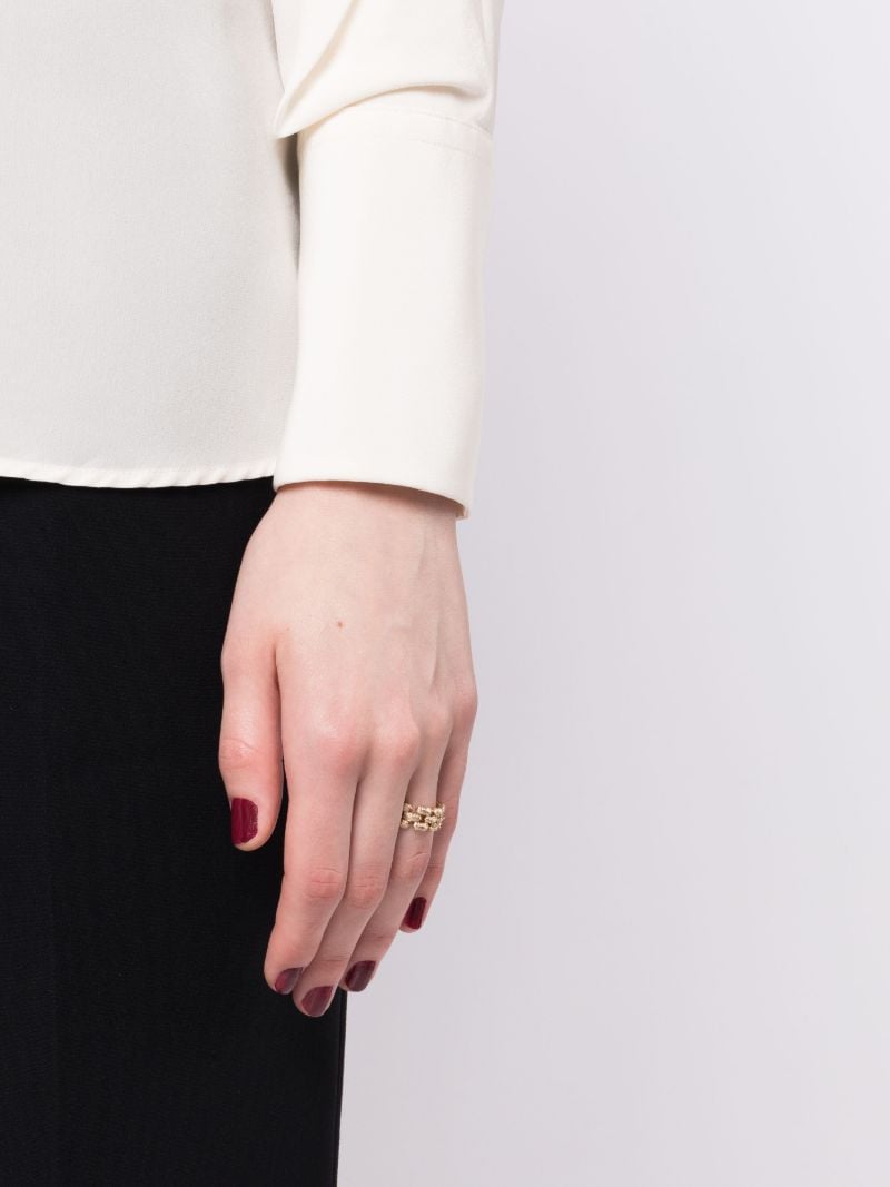 18k Yellow Gold Cleo Three Row PavÃ_x0083_Â© Diamond Ring