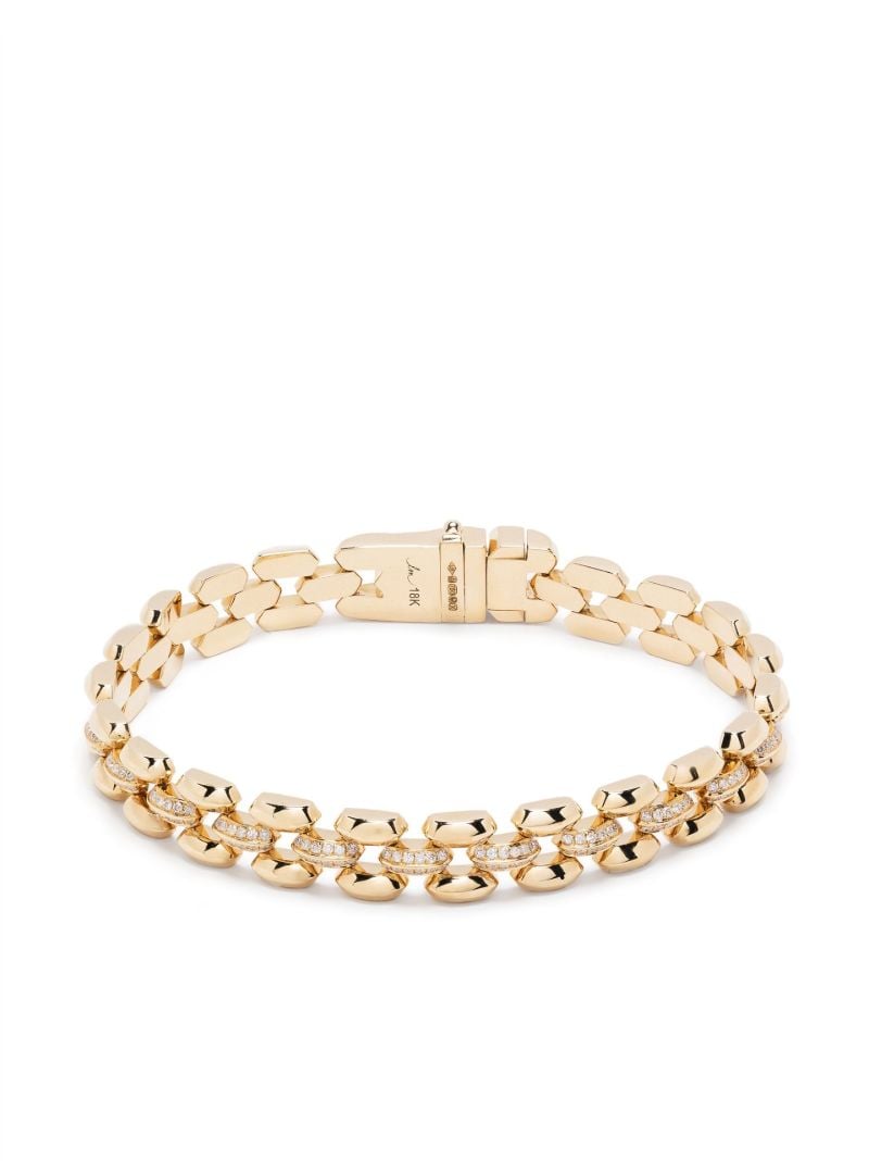 18k Yellow Gold Three Row Cleo Diamond Bracelet