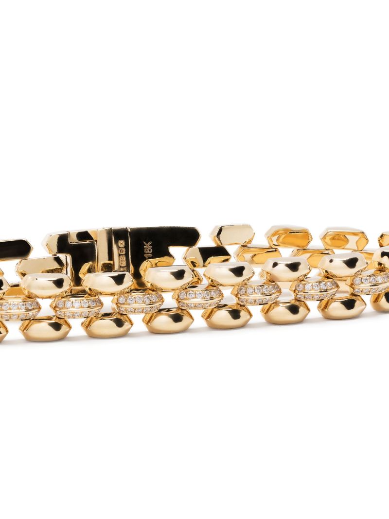 18k Yellow Gold Three Row Cleo Diamond Bracelet