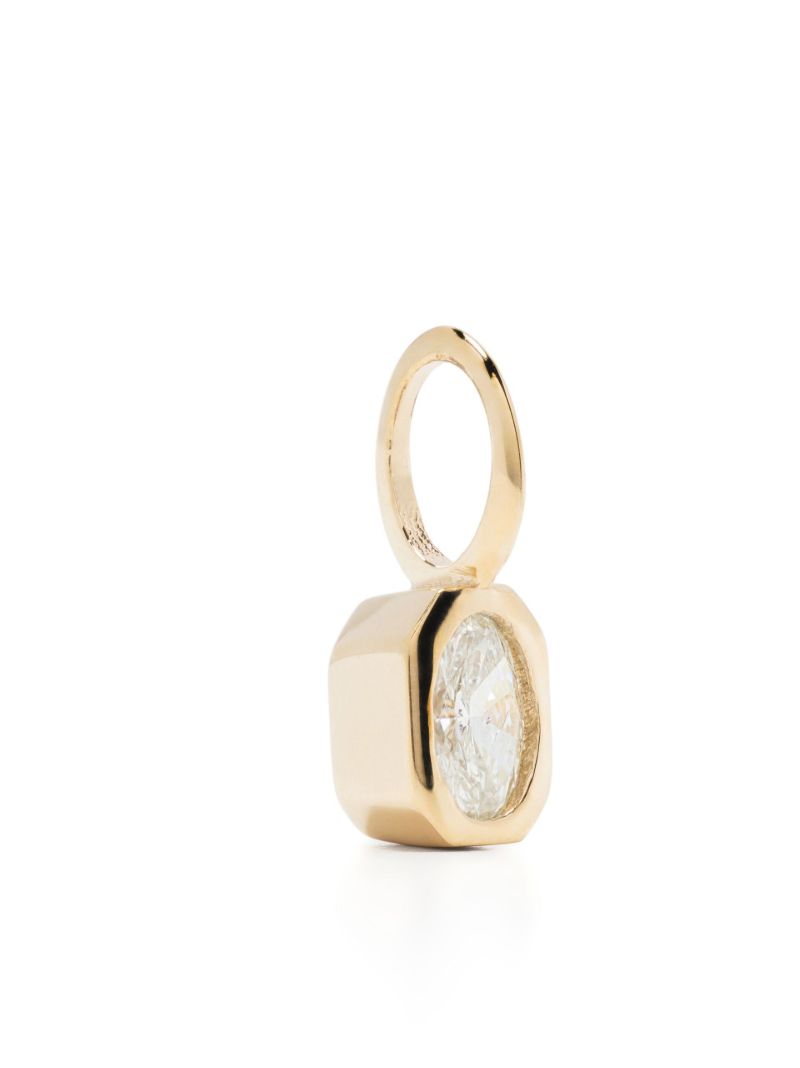 18k Yellow Gold Oval Diamond Solitaire Charm