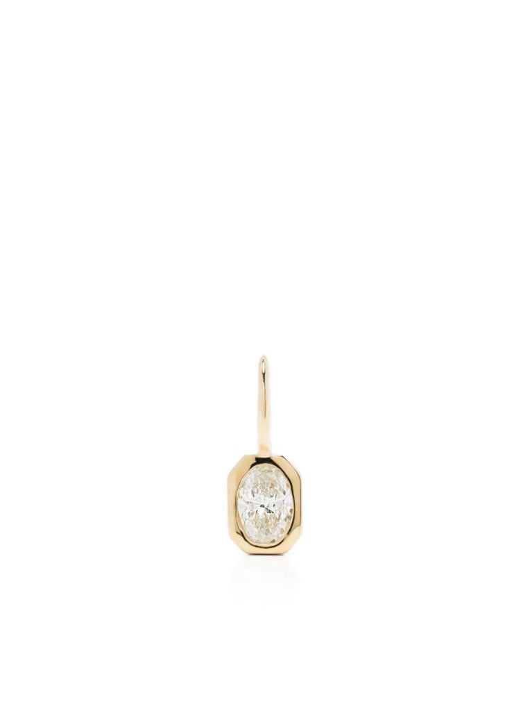 18k Yellow Gold Oval Diamond Solitaire Charm