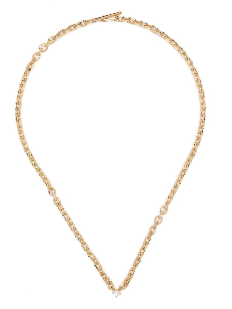 18k Yellow Gold Xs Knife Edge Diamond Necklace