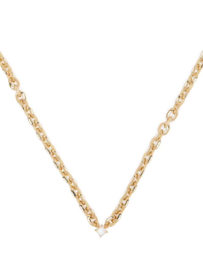 18k Yellow Gold Xs Knife Edge Diamond Necklace