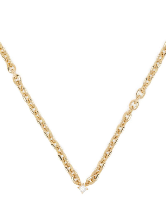 18k Yellow Gold Xs Knife Edge Diamond Necklace