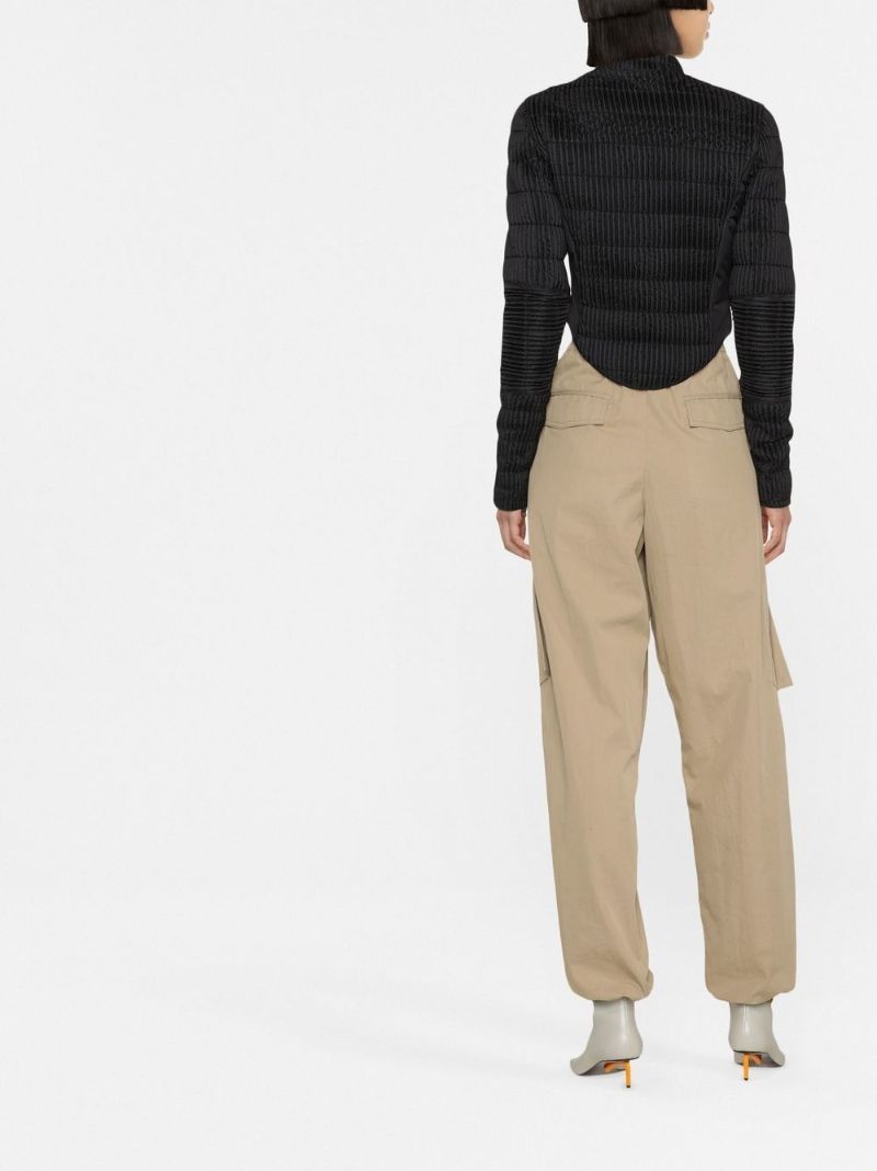 Black Quilted Cropped Ski Jacket