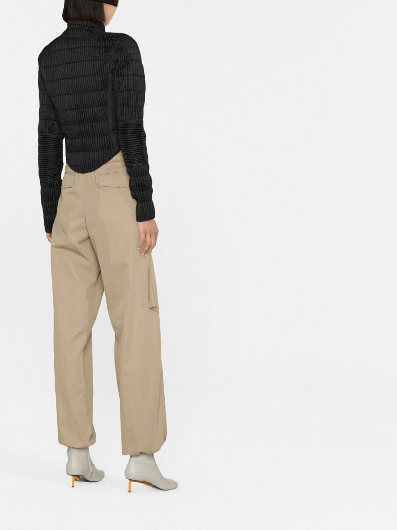 Black Quilted Cropped Ski Jacket