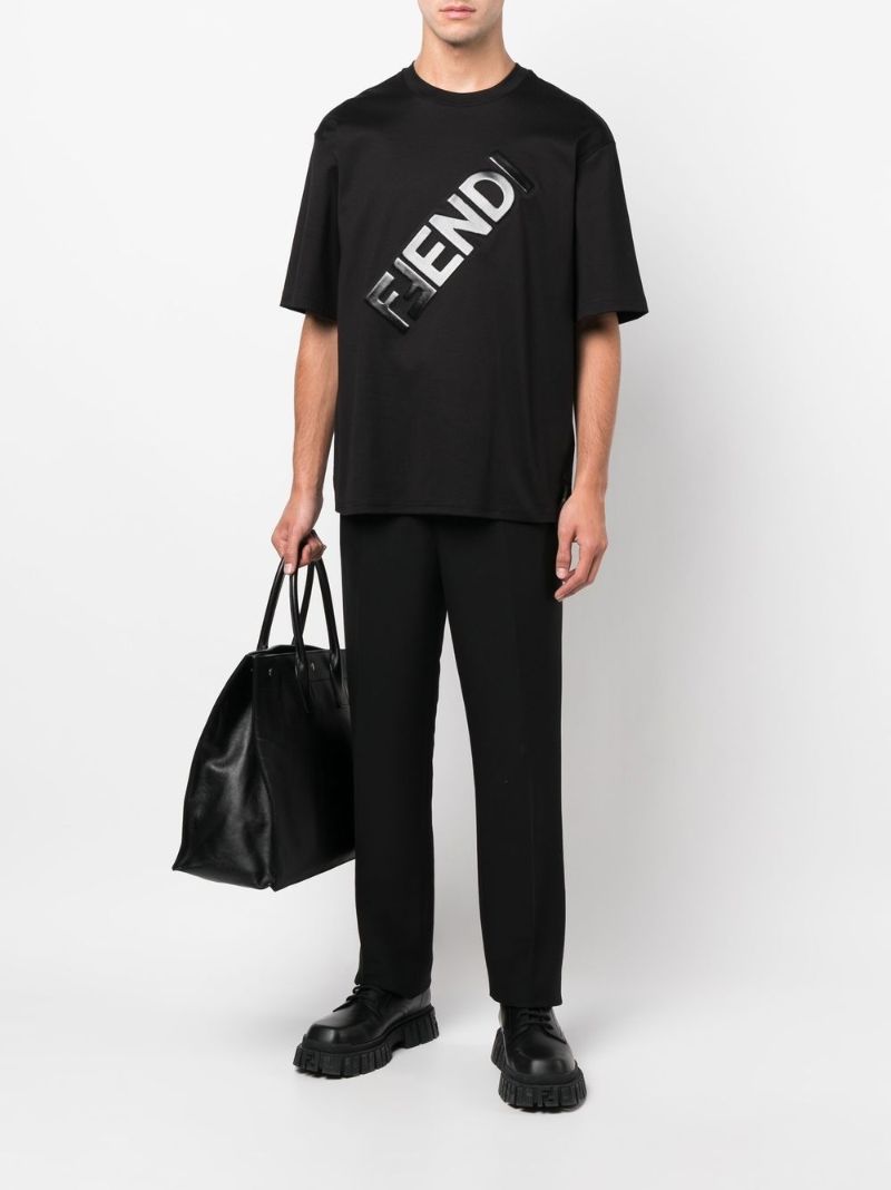 Black Logo Cotton T-shirt
