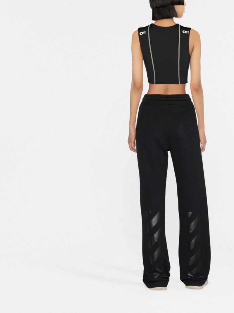 Black Contrast Stitch Sports Bra