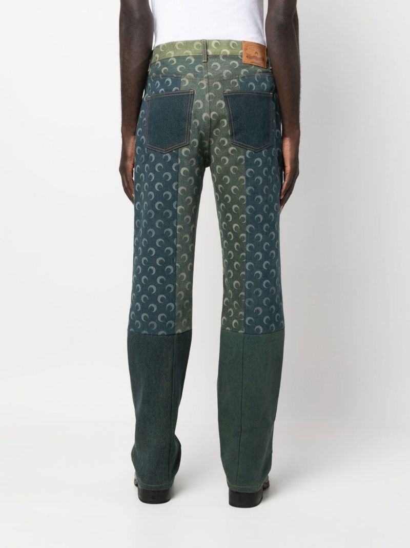Green Petrichor Moon Straight-leg Jeans