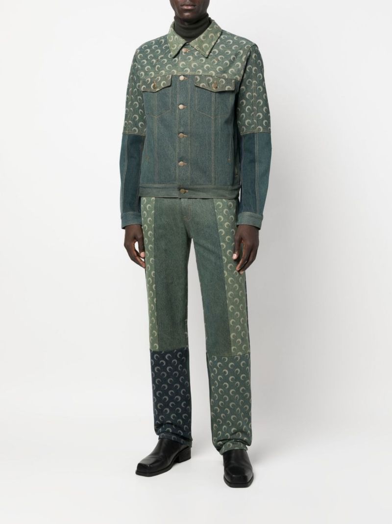 Green Petrichor Moon Straight-leg Jeans