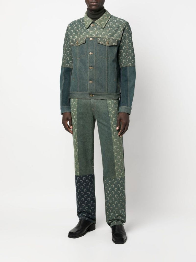 Green Petrichor Moon Straight-leg Jeans