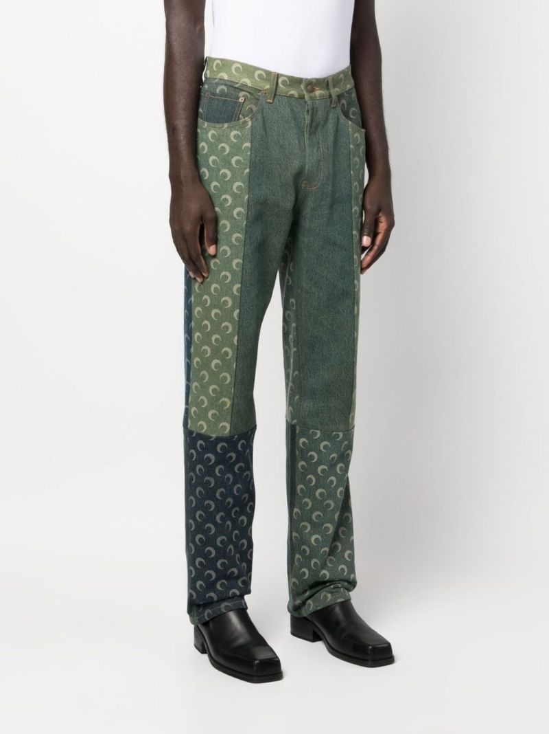 Green Petrichor Moon Straight-leg Jeans