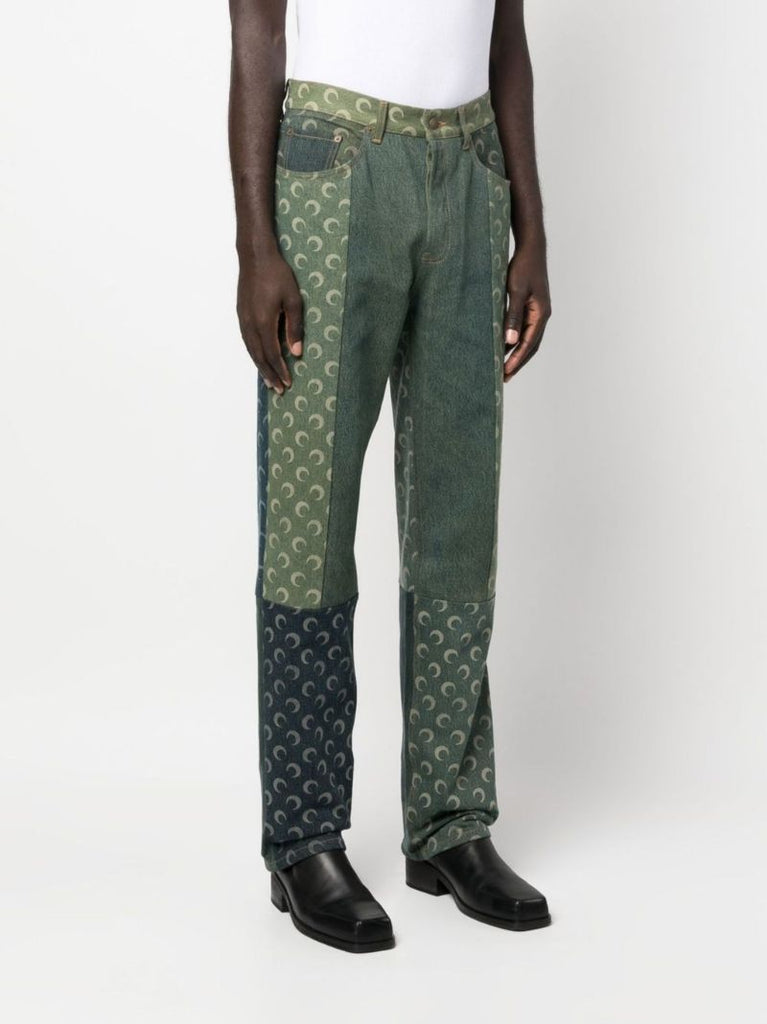 Green Petrichor Moon Straight-leg Jeans