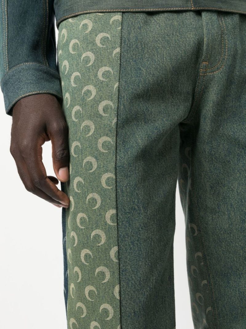 Green Petrichor Moon Straight-leg Jeans