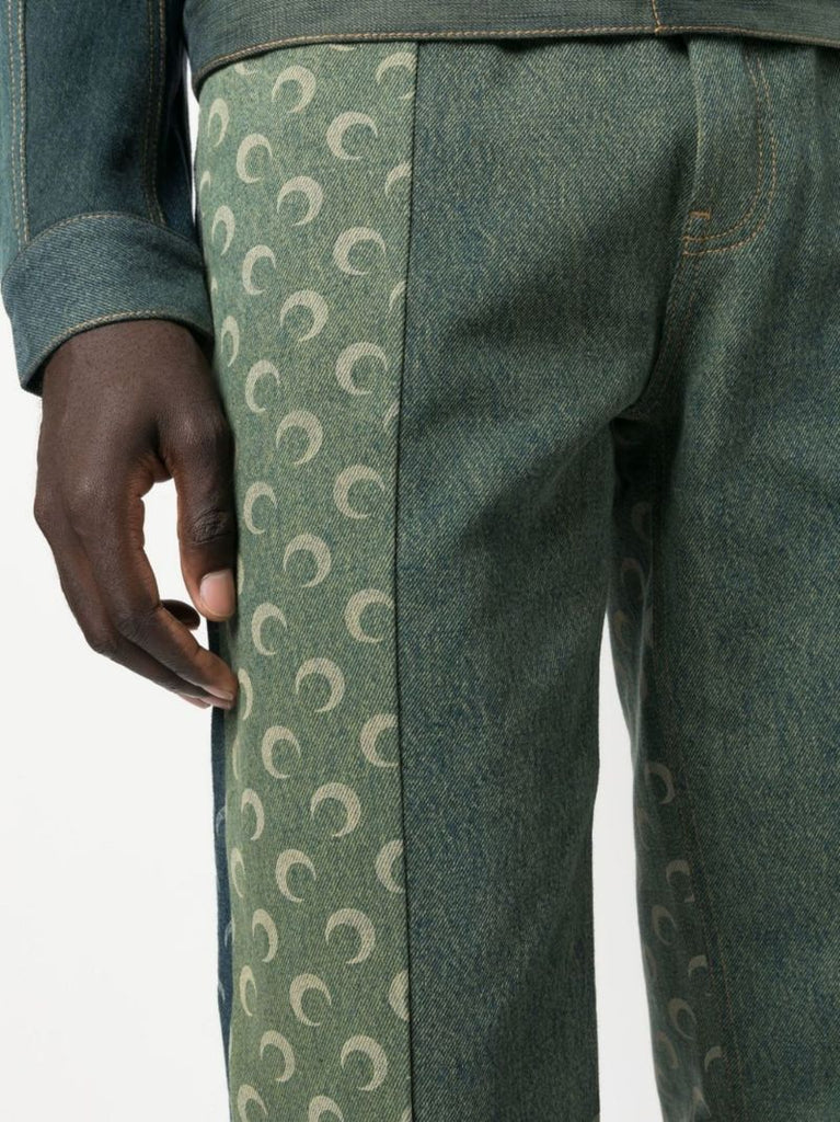 Green Petrichor Moon Straight-leg Jeans