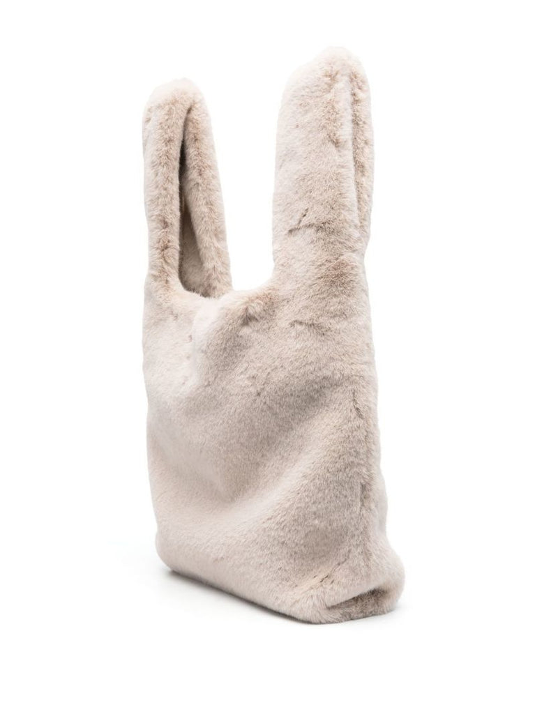Neutral Mano Market Faux-fur Tote Bag