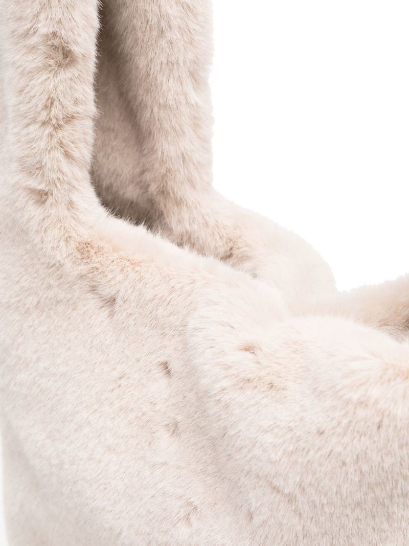 Neutral Mano Market Faux-fur Tote Bag