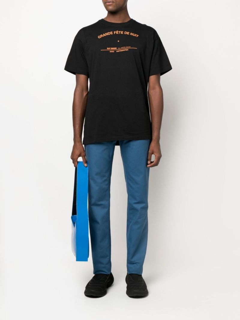 Black Slogan Print Cotton T-shirt