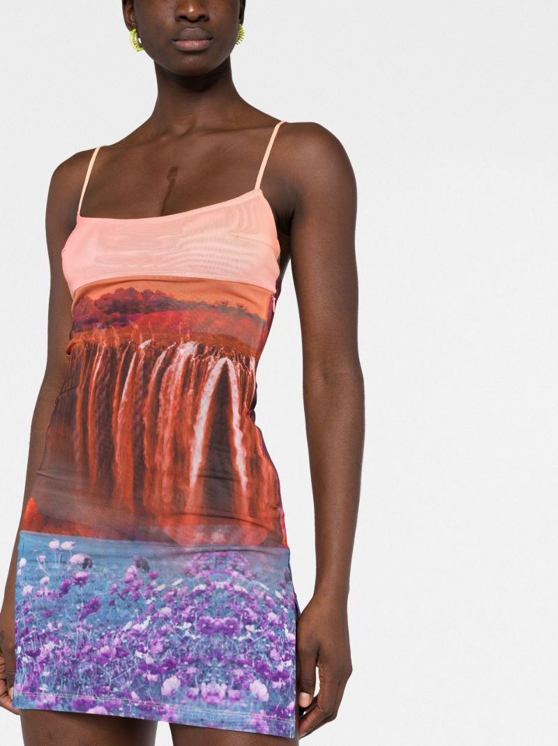 Orange Anya Oasis Print Mini Dress