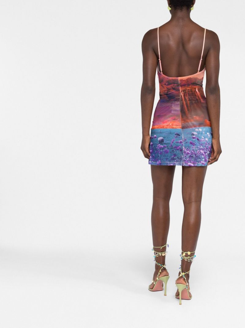 Orange Anya Oasis Print Mini Dress