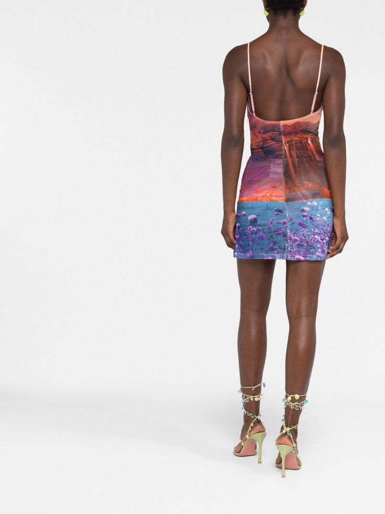 Orange Anya Oasis Print Mini Dress