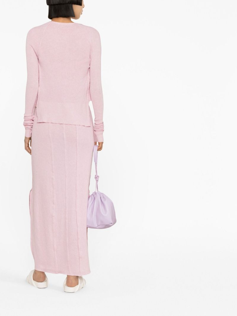 Pink Fine Knit Cotton Cardigan