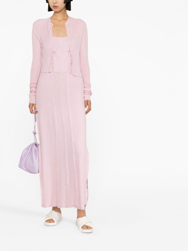 Pink Fine Knit Cotton Cardigan