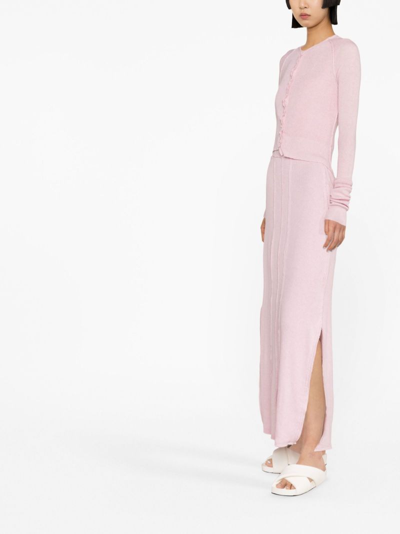 Pink Fine Knit Cotton Cardigan