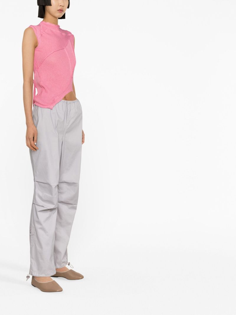 Pink Asymmetric Knit Top