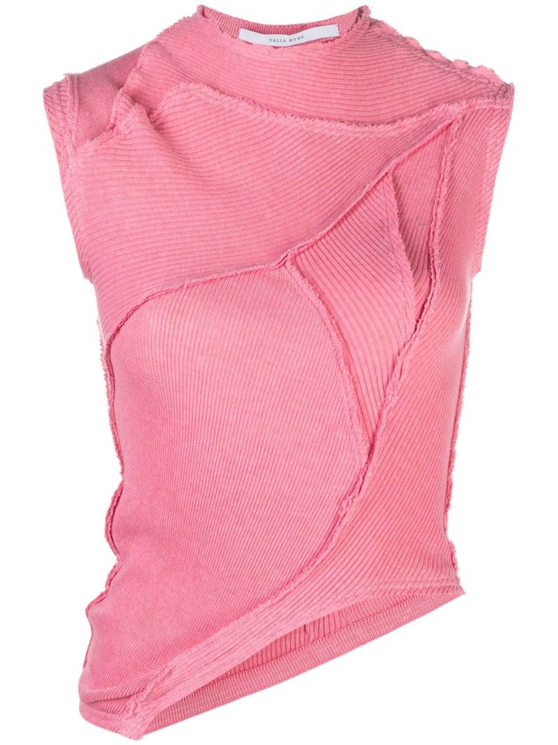 Pink Asymmetric Knit Top