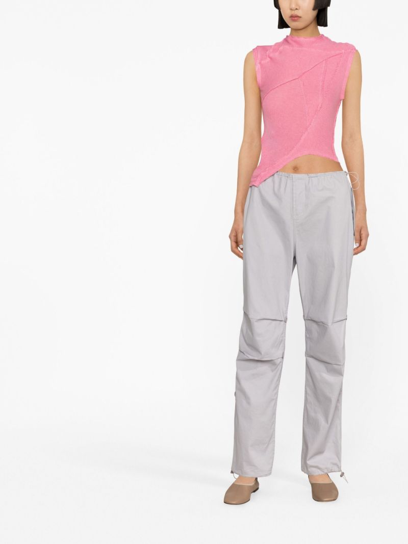 Pink Asymmetric Knit Top
