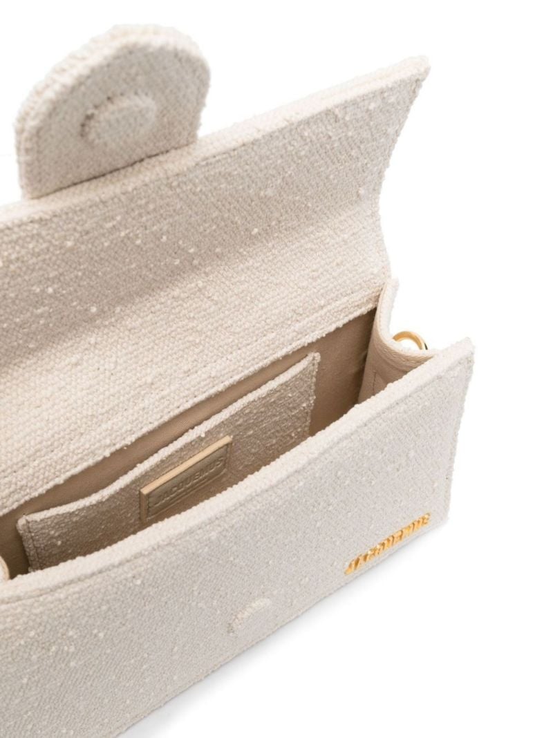 White Brown Le Grand Bambino Linen Shoulder Bag