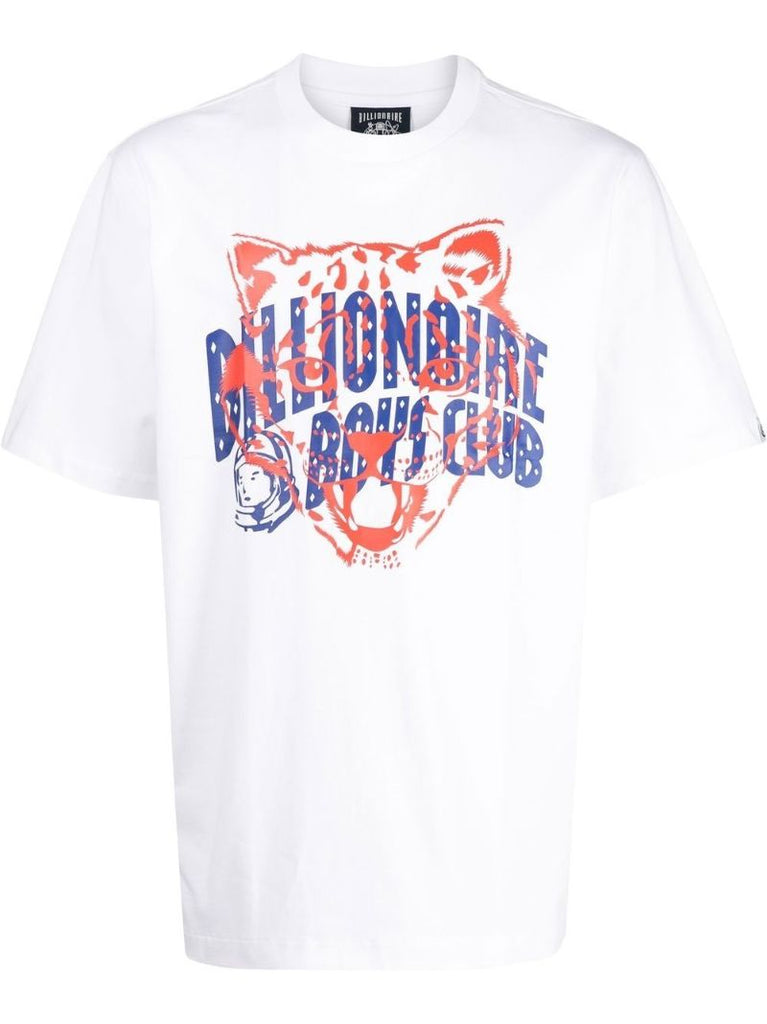 White Leopard Head Cotton T-shirt