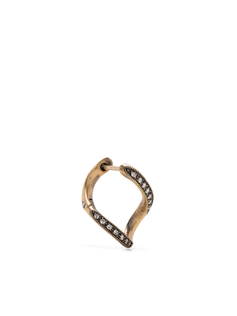 18k Yellow Gold Twist Diamond Single Earring
